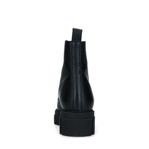 Zwarte leren biker boots met rits