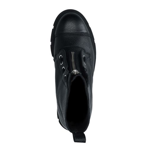 Zwarte leren biker boots met rits