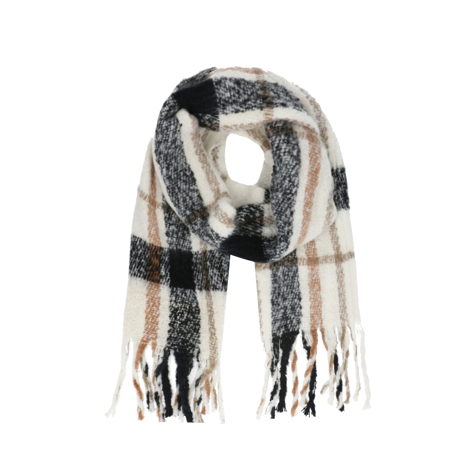 Off white geruite sjaal | Sjaals | | Sacha