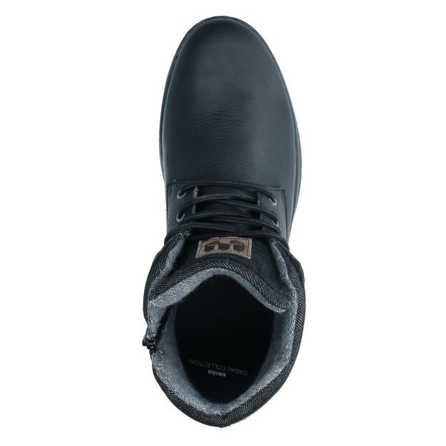Boots à lacets en nubuck - noir
