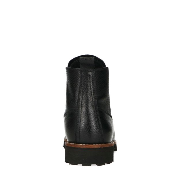 Boots à lacets en cuir - noir