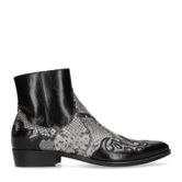 Zwarte western boots met snakeskin print
