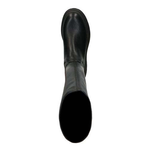Zwarte hoge laarzen met grove zool