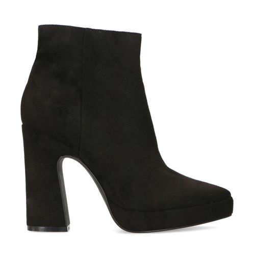 Bottines synthétique à talon - noir