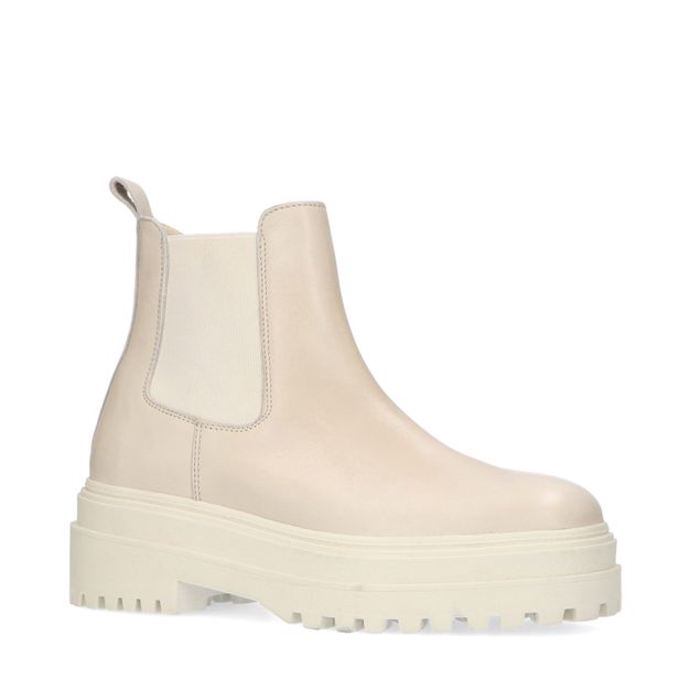Latte chunky chelsea boots