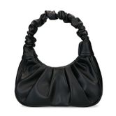 Schwarze Handtasche mit Falten-Details