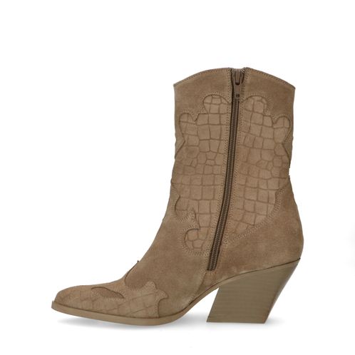 Beige suède cowboylaarzen