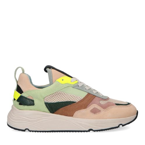 Dad shoes en daim avec détails multicolores - beige