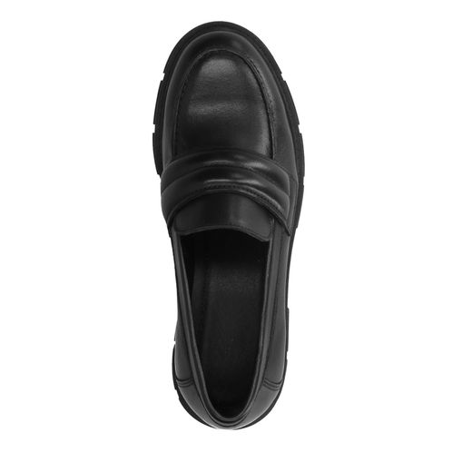 Zwarte loafers met chunky zool