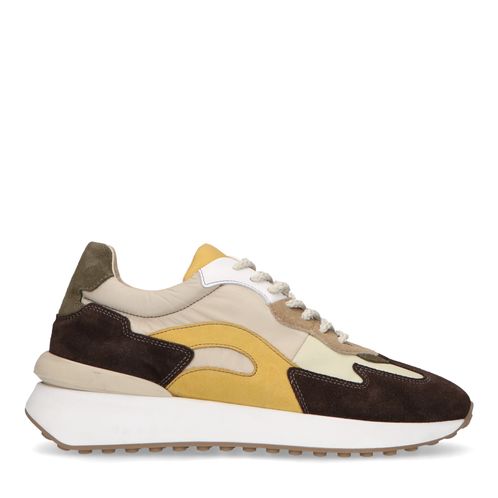 Bruine multicolor suède sneakers
