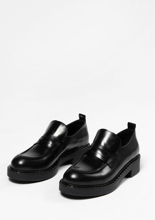 Loafers en cuir - noir