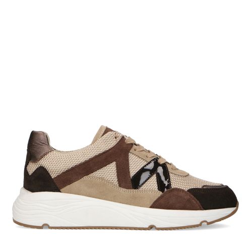 Bruine sneakers met groene details
