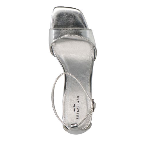 Zilverkleurige sandalen met hak 