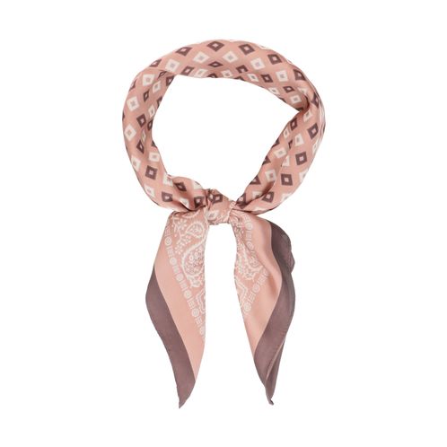 Roze sjaal met bruine details