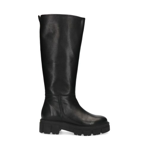 Bottes hautes en cuir - noir