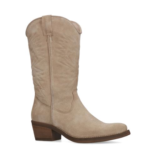 Santiags en daim - taupe
