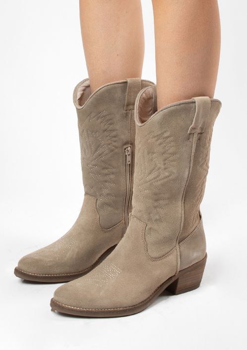 Santiags en daim - taupe
