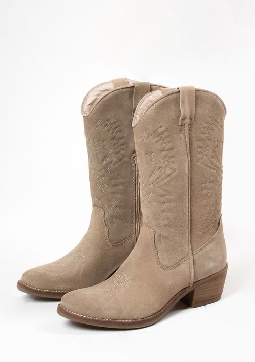 Santiags en daim - taupe