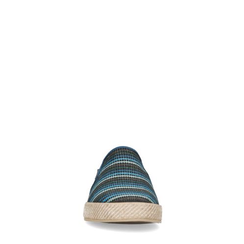 Dunkelblaue Canvas-Loafer mit Streifen
