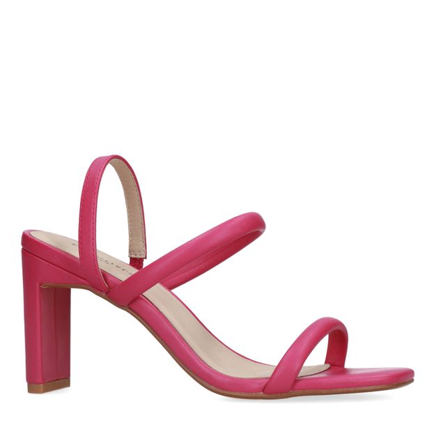 Rosafarbene Sandaletten mit geradem Absatz