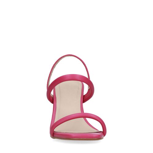 Rosafarbene Sandaletten mit geradem Absatz
