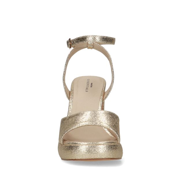 Goudkleurige platform sandalen met hak 