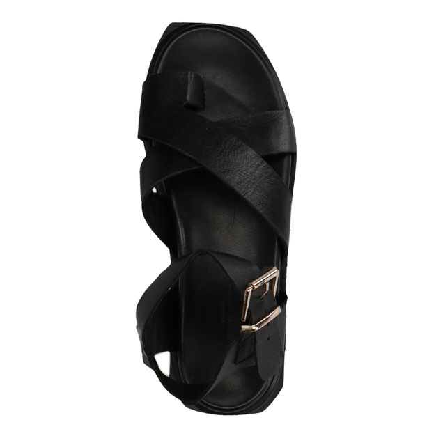 Sandales à plateforme en cuir - noir