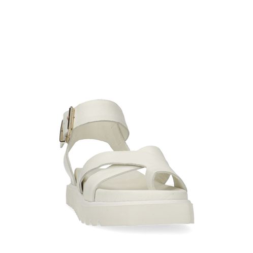 Sandales à plateforme en cuir - blanc