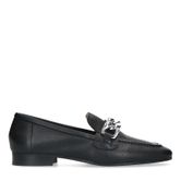Zwarte loafers met zilverkleurige details