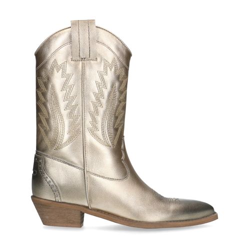 Goldfarbene Western Boots aus Leder