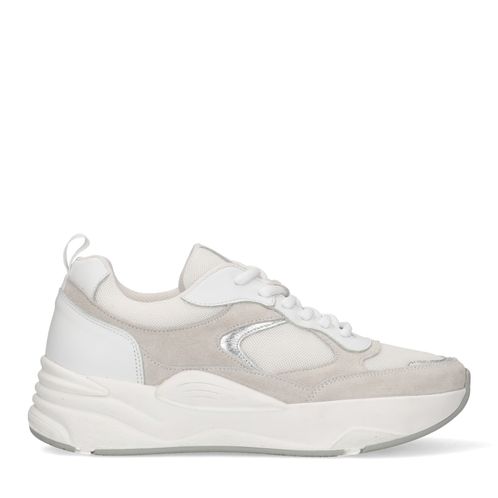 Witte sneakers met suède