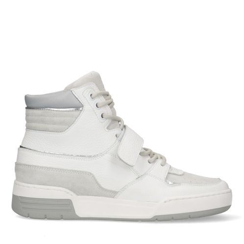 Halfhoge witte sneakers