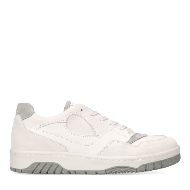 Witte sneakers met grijze details