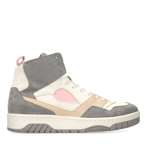 Baskets mi-hautes avec détails - gris