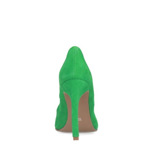 Grüne Veloursleder-Pumps