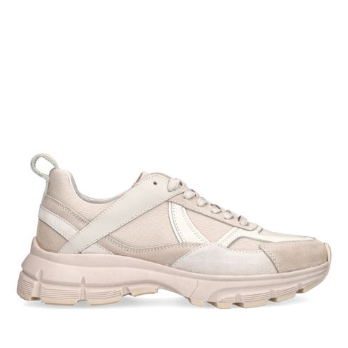 Beigefarbene Ledersneaker