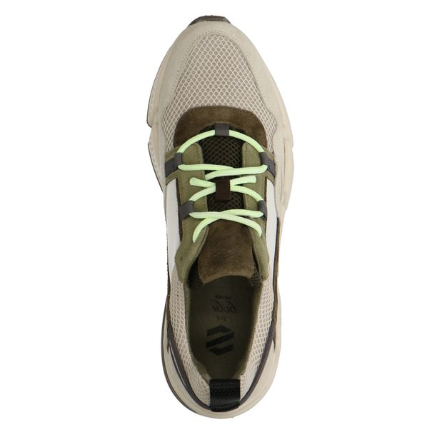 Off white sneakers met groene details