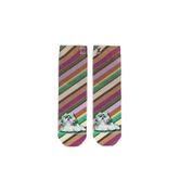 XPOOOS paarse streep sokken met glitter details