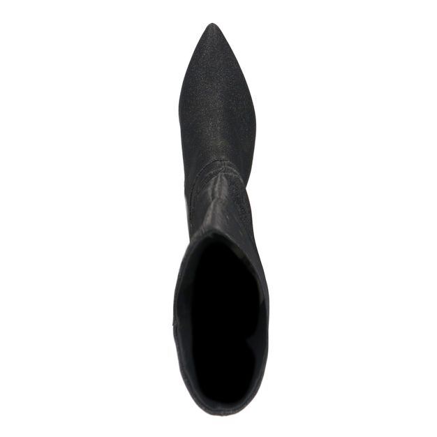 Schwarze Glitzer-Stiefel mit hohem Schaft
