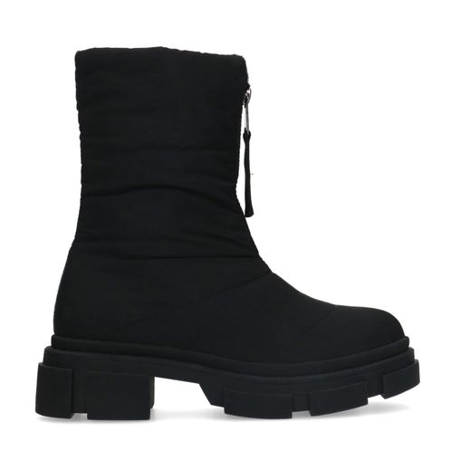 Schwarze Biker Boots in Puffer-Optik