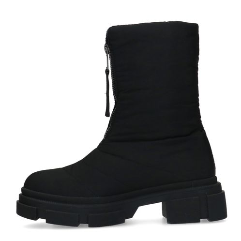 Zwarte puffer biker boots