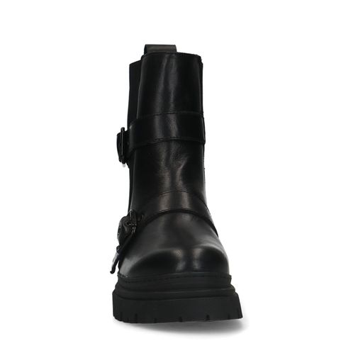 Zwarte leren chelsea boots met gespen