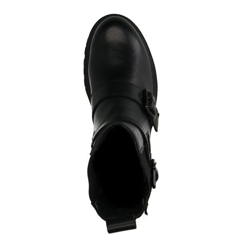 Zwarte leren chelsea boots met gespen