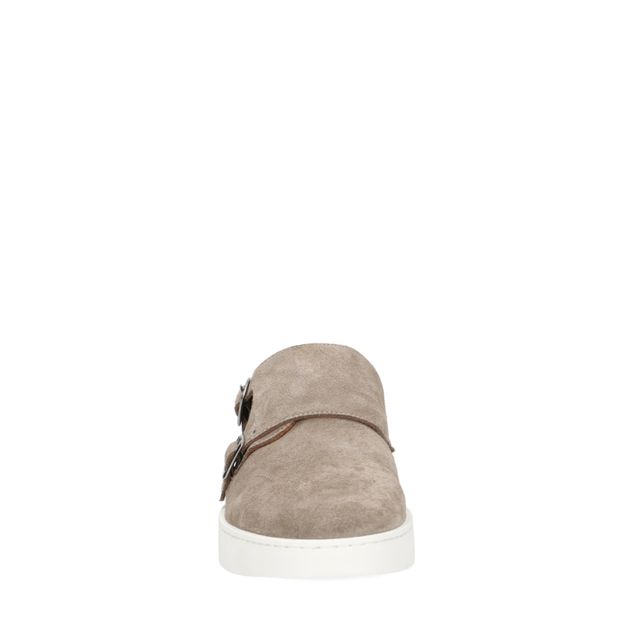 Taupe suède monk sneakers