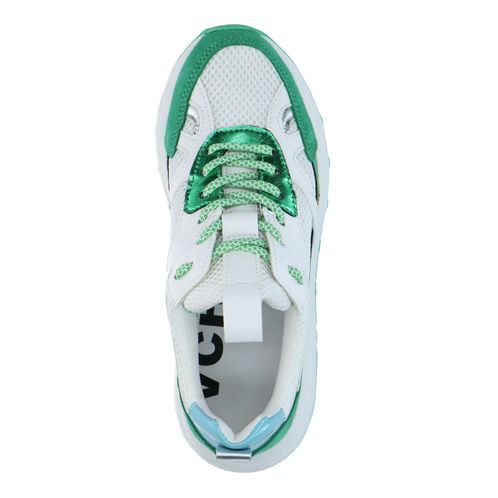 Groene sneakers met metallic details