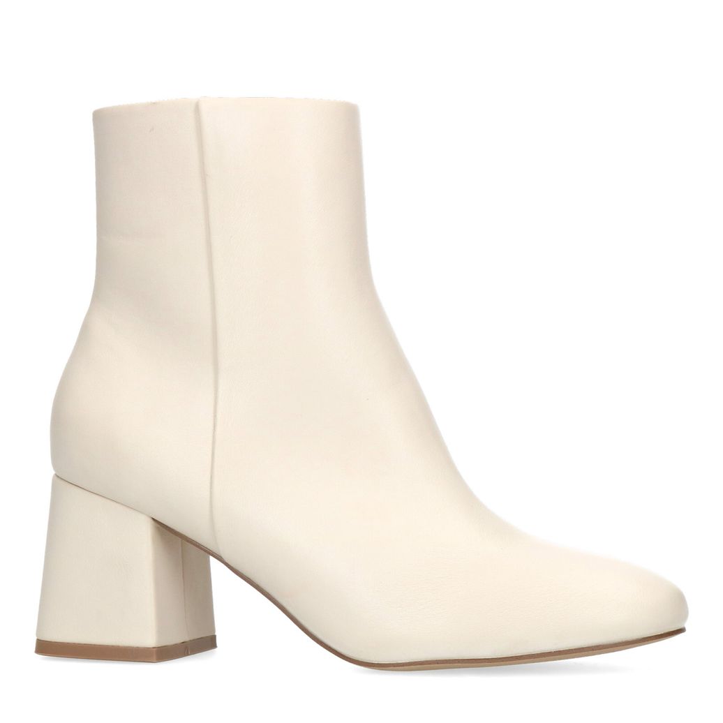 Bottines à talon cubain - blanc cassé