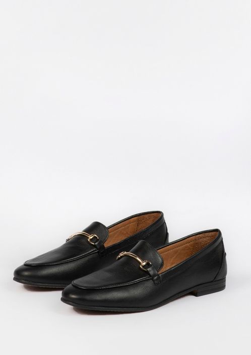 Loafers en cuir avec boucle - noir