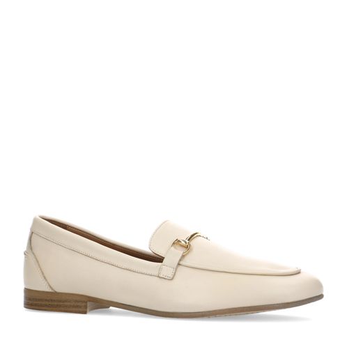 Loafers en cuir avec boucle - blanc cassé