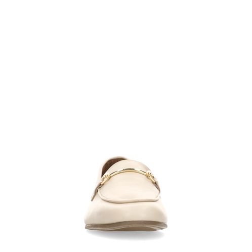 Loafers en cuir avec boucle - blanc cassé