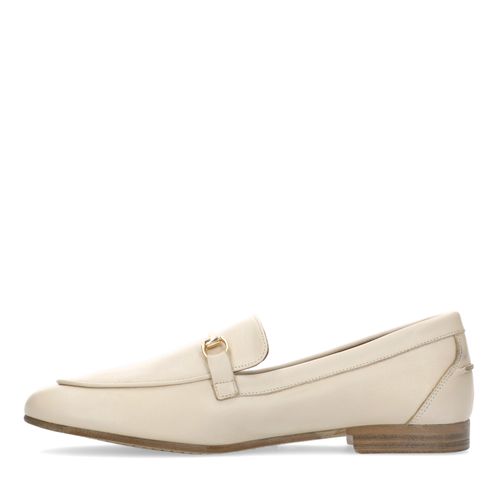 Loafers en cuir avec boucle - blanc cassé
